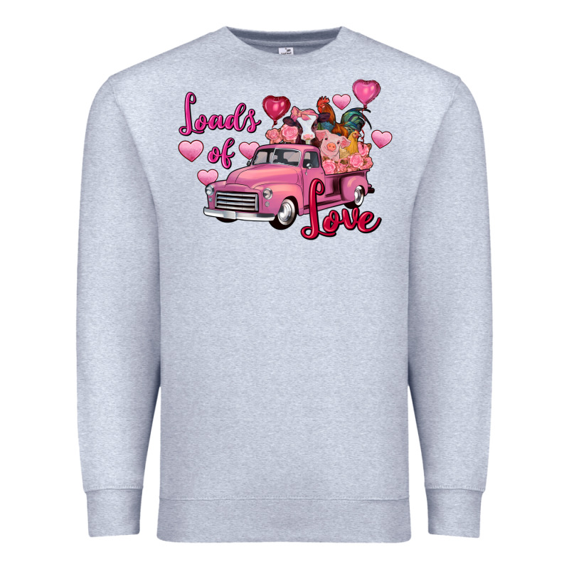Loads Of Love Valentine's Day Farm Truck Premium Sweatshirt by FaDigitalArtStudio | Teevron