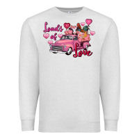 Oatmeal Heather loads of love valentine's day farm truck Premium Sweatshirt - FaDigitalArtStudio