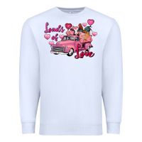 White loads of love valentine's day farm truck Premium Sweatshirt - FaDigitalArtStudio
