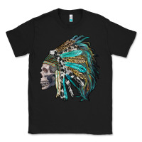 Black western indian headdress with skull Classic Tee - RanaPortraitStore