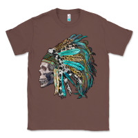 Chestnut western indian headdress with skull Classic Tee - RanaPortraitStore
