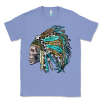 Colony Blue western indian headdress with skull Classic Tee - RanaPortraitStore