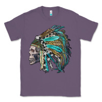 Lavender western indian headdress with skull Classic Tee - RanaPortraitStore