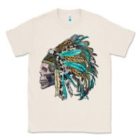 Natural western indian headdress with skull Classic Tee - RanaPortraitStore