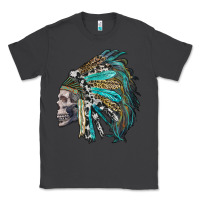 Smoke western indian headdress with skull Classic Tee - RanaPortraitStore