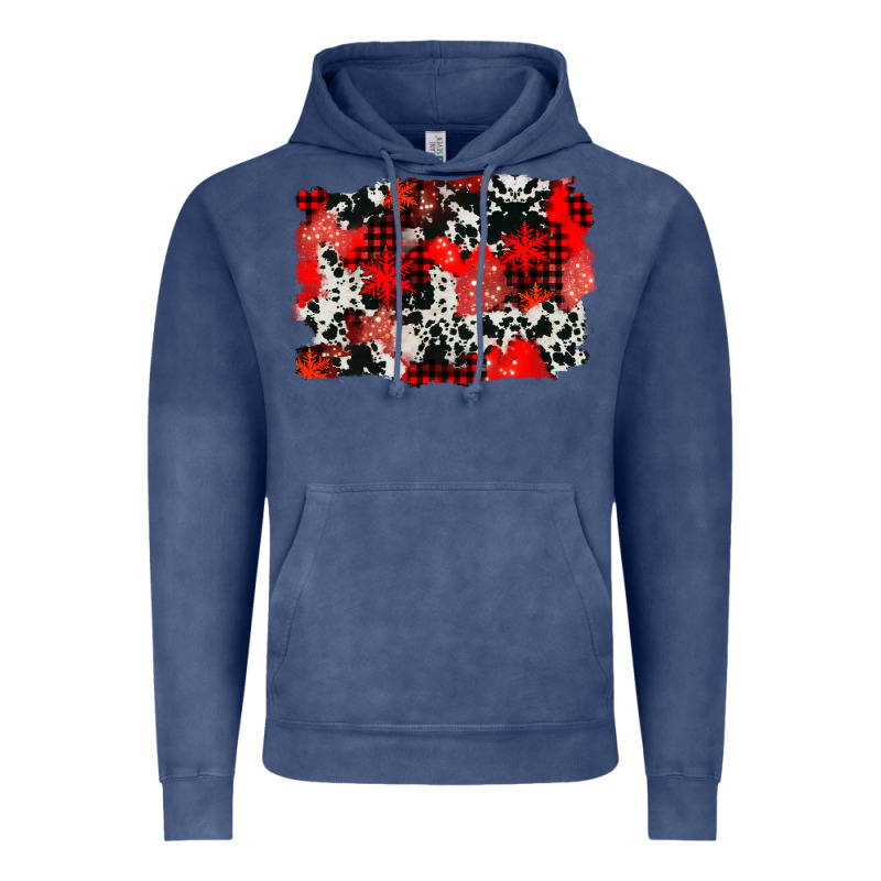 Western Red Cowhide Winter Background Vintage Hoodie by AdoDesignShop | Teevron