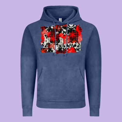 Western Red Cowhide Winter Background Vintage Hoodie Designed By Adodesignshop
