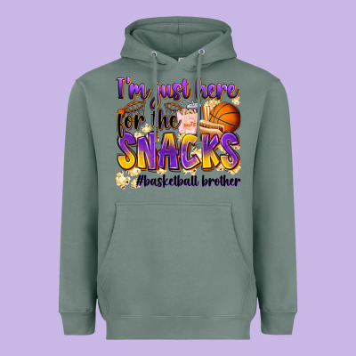 I'm Just Here For The Snacks #basketball Brother Heavyweight Hoodie Designed By Zillion Design Studio
