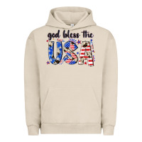 Pigment French Oak god bless the usa Urban Hoodie - NancyCooperArtShop