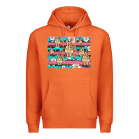 Carrot easter bunny with daisy and turquoise cowhide leopard  background Premium Hoodie - Artiststas