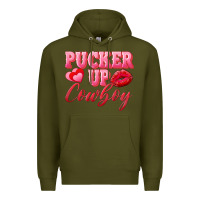Army Green pucker up cowboy Premium Hoodie - AdoDesignShop