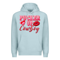 Blue Mist pucker up cowboy Premium Hoodie - AdoDesignShop