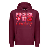 Burgundy pucker up cowboy Premium Hoodie - AdoDesignShop