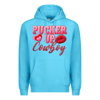 Ocean Blue pucker up cowboy Premium Hoodie - AdoDesignShop
