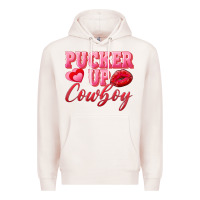 Pale Pink pucker up cowboy Premium Hoodie - AdoDesignShop