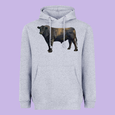 Black Angus Bull Heavyweight Hoodie Designed By Ranaportraitstore