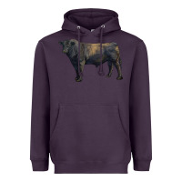 Plum black angus bull Heavyweight Hoodie - RanaPortraitStore