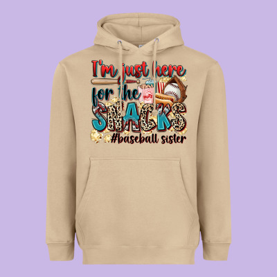 I'm Just Here For The Snacks #baseball Sister Heavyweight Hoodie Designed By Zillion Design Studio