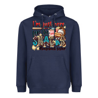 Navy i'm just here for the snacks #baseball sister Heavyweight Hoodie - Zillion Design Studio