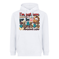 White i'm just here for the snacks #baseball sister Heavyweight Hoodie - Zillion Design Studio