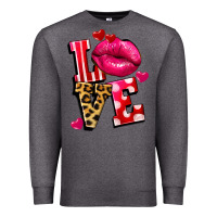 Charcoal Heather love lips Premium Sweatshirt - FaDigitalArtStudio