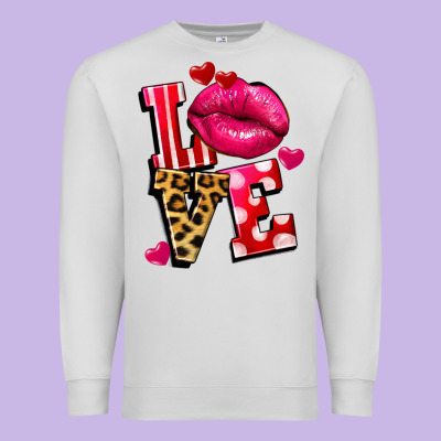 Love Lips Premium Sweatshirt Designed By Fadigitalartstudio