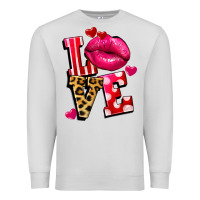 Dove Grey love lips Premium Sweatshirt - FaDigitalArtStudio