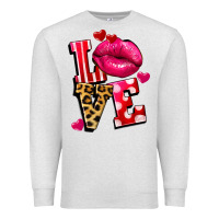 Oatmeal Heather love lips Premium Sweatshirt - FaDigitalArtStudio