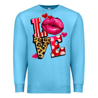 Ocean Blue love lips Premium Sweatshirt - FaDigitalArtStudio