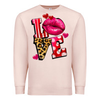 Pale Pink love lips Premium Sweatshirt - FaDigitalArtStudio