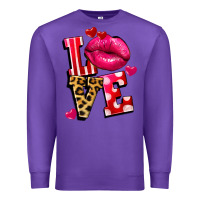 Purple love lips Premium Sweatshirt - FaDigitalArtStudio