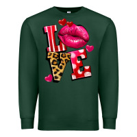 Sports Green love lips Premium Sweatshirt - FaDigitalArtStudio