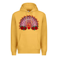 Mustard valentine's day rainbow with roses Premium Hoodie - AdoDesignShop