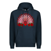 Navy valentine's day rainbow with roses Premium Hoodie - AdoDesignShop
