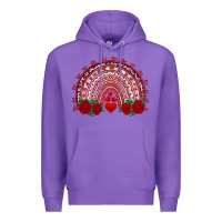 Purple valentine's day rainbow with roses Premium Hoodie - AdoDesignShop