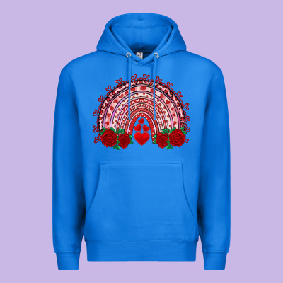 Valentine's Day Rainbow With Roses Premium Hoodie Designed By Adodesignshop
