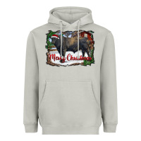 Moon Dust merry Christmas black angus bull and farm Heavyweight Hoodie - RanaPortraitStore