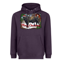 Plum merry Christmas black angus bull and farm Heavyweight Hoodie - RanaPortraitStore