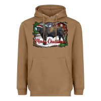 Toasted Coconut merry Christmas black angus bull and farm Heavyweight Hoodie - RanaPortraitStore