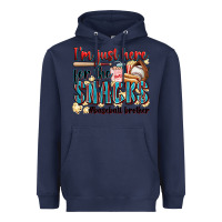 Navy i'm just here for the snacks #baseball brother Heavyweight Hoodie - Zillion Design Studio