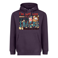 Plum i'm just here for the snacks #baseball brother Heavyweight Hoodie - Zillion Design Studio