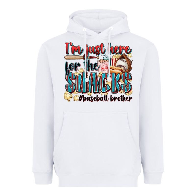 I'm Just Here For The Snacks #baseball Brother Heavyweight Hoodie by Zillion Design Studio | Teevron