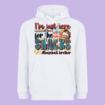 I'm Just Here For The Snacks #baseball Brother Heavyweight Hoodie Designed By Zillion Design Studio