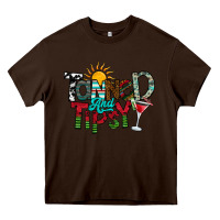 Chocolate Brown Tanned And Tipsy Heavy Core Tee - CowhideDigitalArt