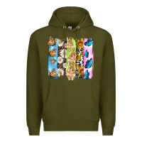 Army Green easter bunny butterfly daisy and sunflower with cowhide and  leopard b Premium Hoodie - Artiststas