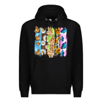 Black easter bunny butterfly daisy and sunflower with cowhide and  leopard b Premium Hoodie - Artiststas
