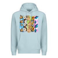 Blue Mist easter bunny butterfly daisy and sunflower with cowhide and  leopard b Premium Hoodie - Artiststas