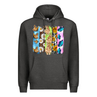 Charcoal Heather easter bunny butterfly daisy and sunflower with cowhide and  leopard b Premium Hoodie - Artiststas