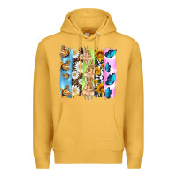 Mustard easter bunny butterfly daisy and sunflower with cowhide and  leopard b Premium Hoodie - Artiststas