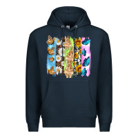 Navy easter bunny butterfly daisy and sunflower with cowhide and  leopard b Premium Hoodie - Artiststas